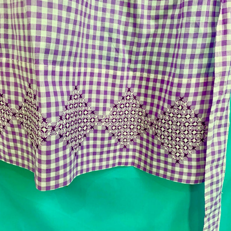 Vintage Purple Gingham Apron