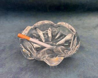 Vintage Ashtray Clear Art Glass
