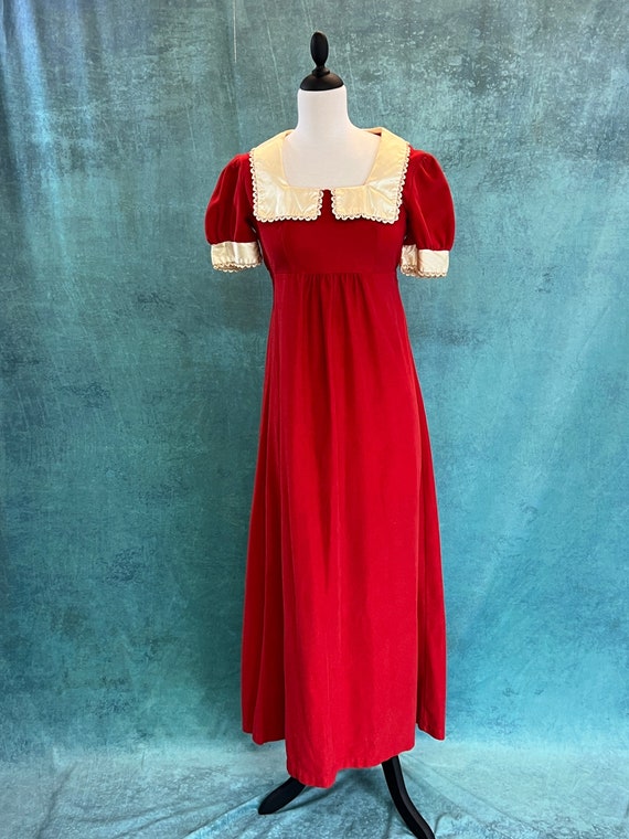 Vintage Long Red Dress JC Penney Loungewear Made … - image 1