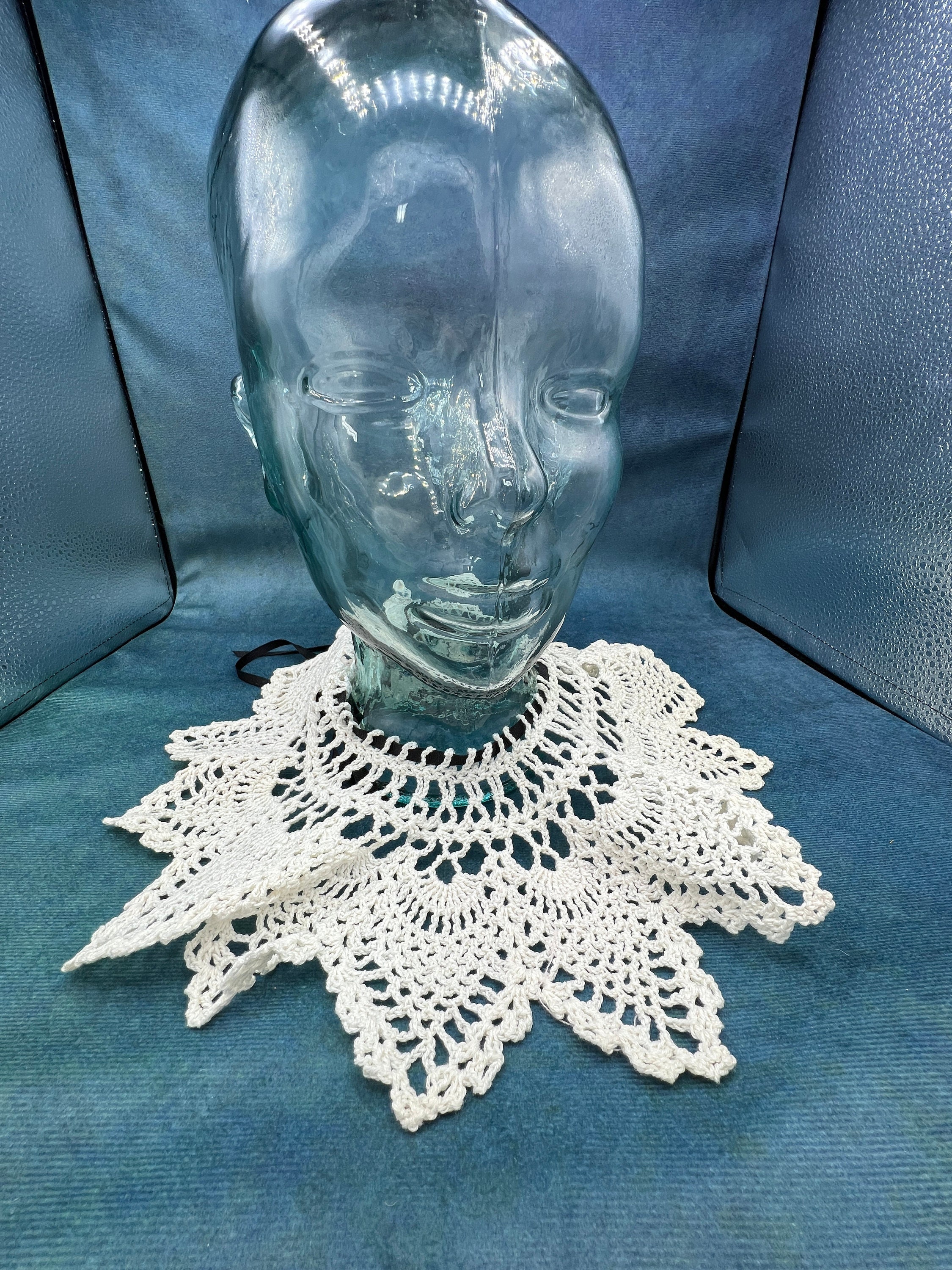 Handmade Crochet Cotton Collars Choose a Style Rounded End