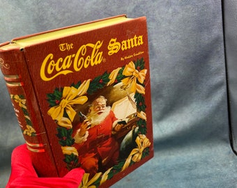 Vintage Tin The Coca Cola Santa Book Shaped Tin Free Shipping