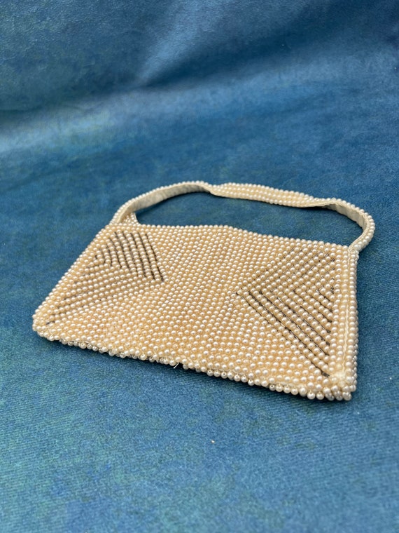 Vintage Beaded Evening Bag Chevron Pattern Made i… - image 1