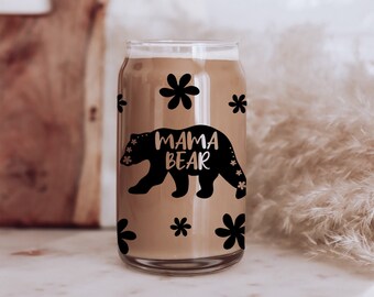 Mama bear beer glass