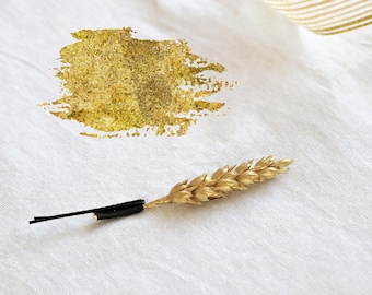 Spilla per capelli di grano in colore oro, spilla per capelli da sposa, spilla per capelli rustica, accessori per capelli da sposa, spilla per capelli a fiore essiccato, spilla di grano