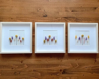Customizable Set of Dried Flowers in Frames, Dried Flowers Art, Dried Flower Frames, Wall Decor, Framed Dried Flowers, Flower Home Decor