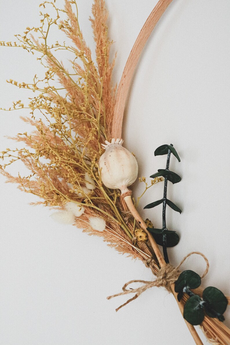 Dried Flower Wreath Neutral Minimalist Boho Dried Flower - Etsy