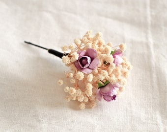 Baby's Breath Hair Pin, Gypsophila Hair Pin, Baby's Breath Bridal Hair Pin, Rustic Hair Pin, Bridal Hair Accessories, Dried Flower Hair Pins