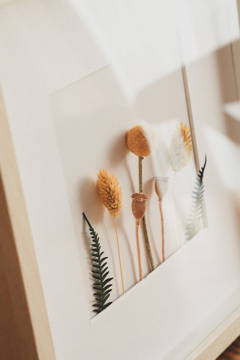 Dried Flowers in Frame Dried Flowers Art Dried Flower Etsy