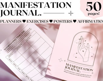 Manifestation Journal Law of Attraction Planner Workbook Printable Digital Download PDF