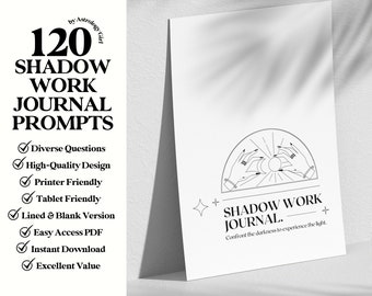 Shadow Work Journal Prompts, Shadow Work Printable Digital Download Workbook PDF