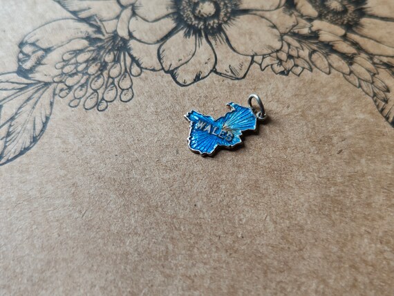 Sterling Silver Wales charm, Wales Map made of 92… - image 9