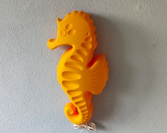 Sea horse wall lamp - Smila Sjohast by Ikea,  Kids room wall sconce , TYP V0501 , 2x e14 bulbs , Sea Creature , Shiny Orange, Calm and Warm