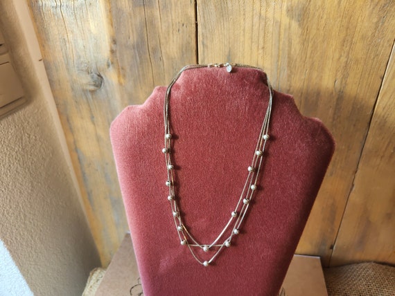 Sterling Silver Multi-strand chain necklace with … - image 4