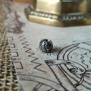 Pandora Swirl Bead Charm - Sterling Silver Charm - 790161 Retired - small swirls and dots