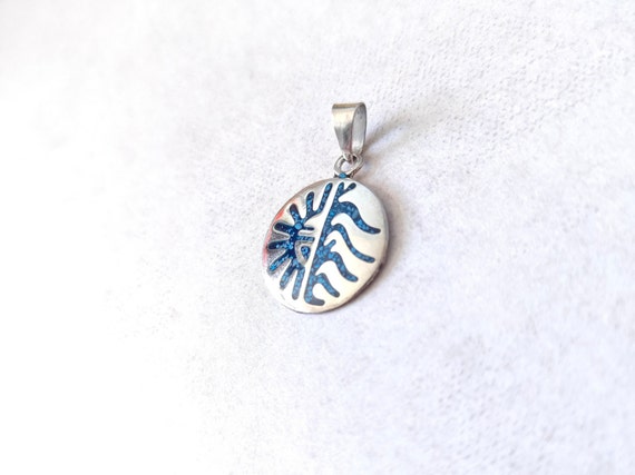 Sun and Wind Symbol Sterling Silver Mexican Penda… - image 2