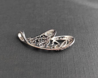 Ciondolo Farfalla In Argento 925 Con Zirconia Cubica - Stile Charm Europeo, Finitura Anticata, Regalo Elegante