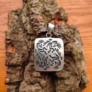 Dancing Kokopelli by Leroy Honyaktewa 925 Silver Pendant Hopi Jewelry - Sterling Silver Native jewelry