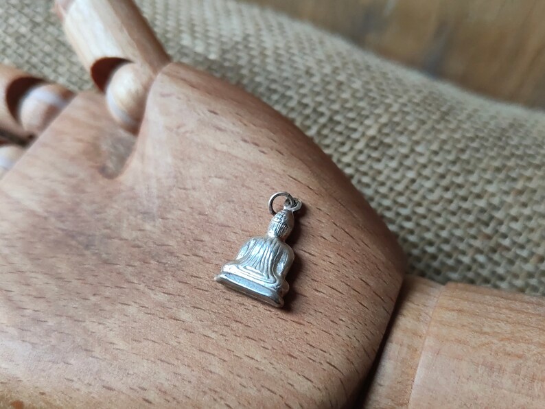 Buddha Vintage Sterling Silver Charm 925 Silver Well Detailed Miniature