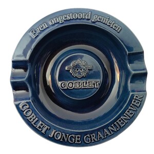 Kobaltblauer Keramik Aschenbecher: Holländischer Gin Kelch, NOS Barware (18 cm)