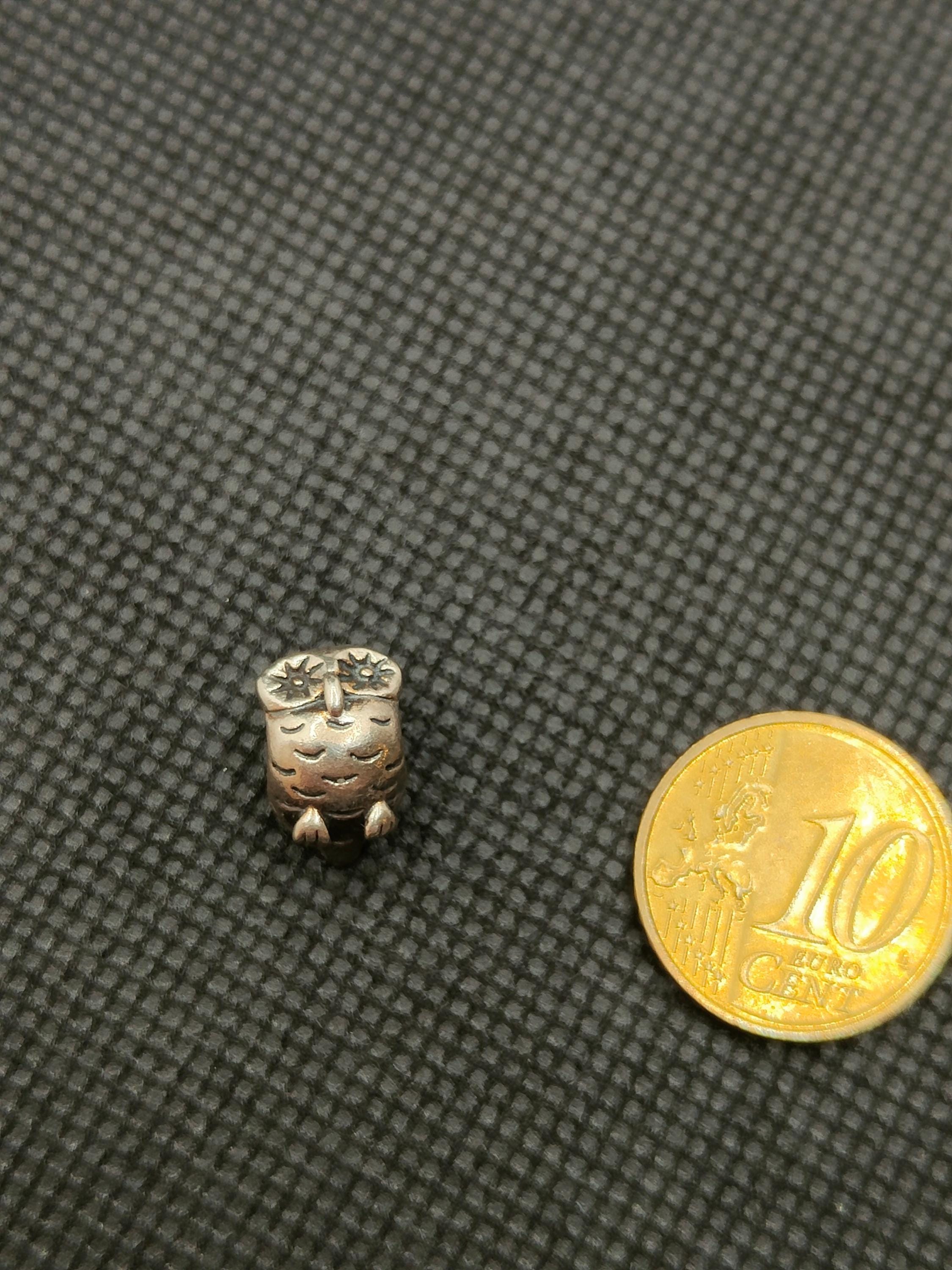 Owl silver bead charm Original Pandora , 925 ALE - Sterling Silver,  790278 , Discontinued from prod