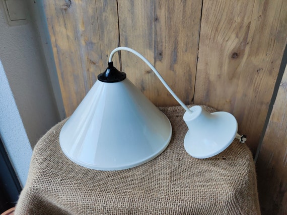 White conical clearance pendant light