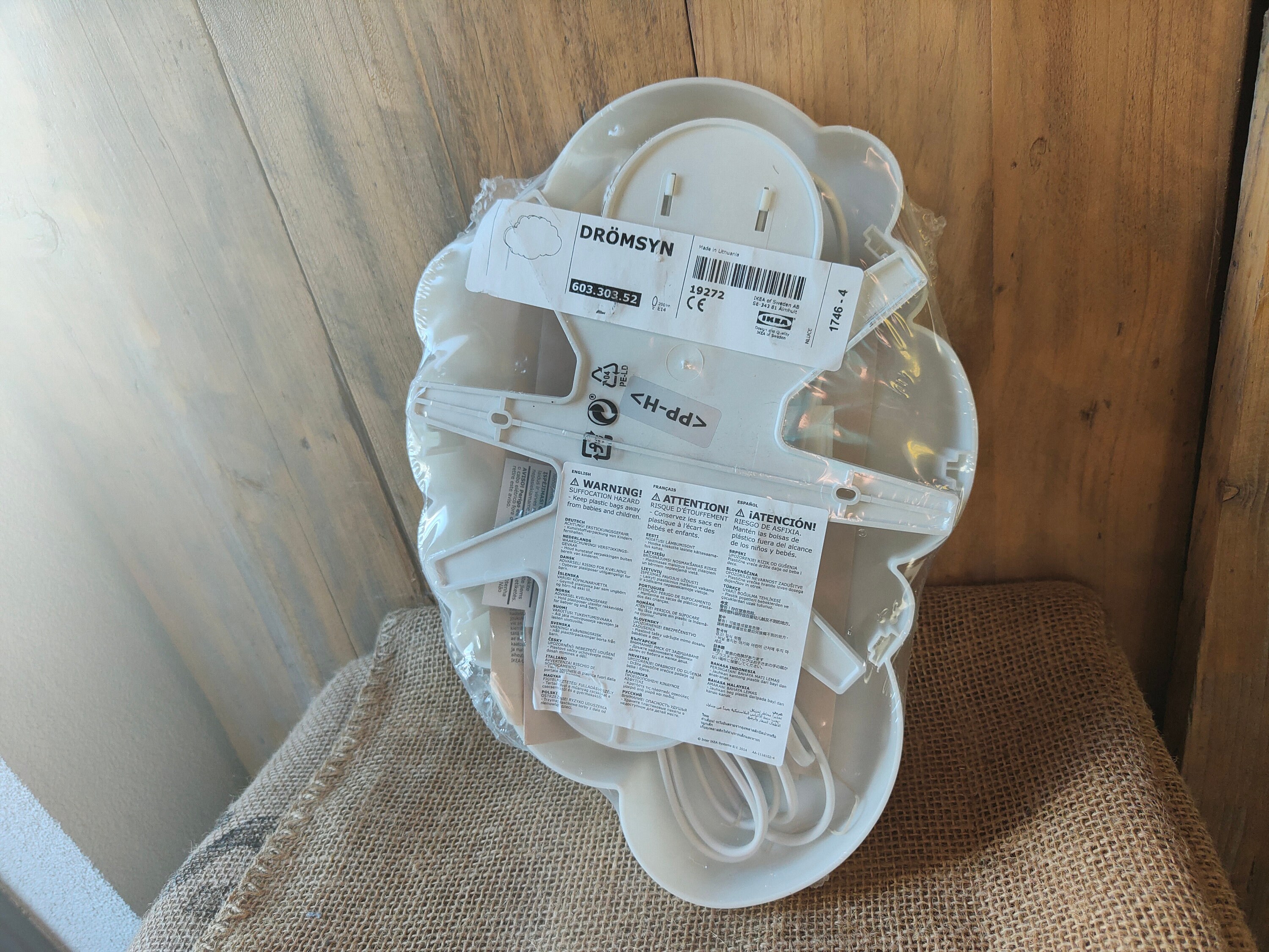 DR MSYN Ikea Cloud Lamp Retro Kids Room Light With E14 Bulb
