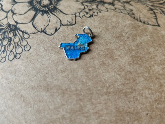 Sterling Silver Wales charm, Wales Map made of 92… - image 8