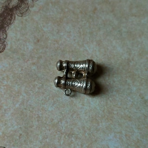 Vintage Decorated Binoculars Silver Charm - 800 Silver Imported to Holland - Old Miniature Silver Binoculars for Travelers Bracelet