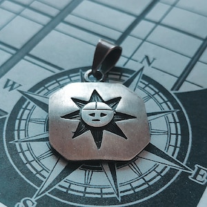 Sun Face Sterling Silver Unique Pendant - Hopi Jewelry - warmth, shelter for the old, bright future, and playfulness