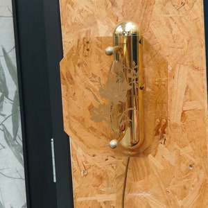 Vintage Hollywood Regency Wandleuchte: Gold Floral Glasleuchter