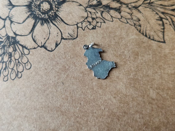 Sterling Silver Wales charm, Wales Map made of 92… - image 7