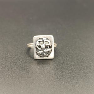 Vintage 835 Silver Abstract Ring - Dutch Design, US 8 1/4