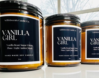 Vanilla Soy Candle + Warm Vanilla Scented Candle + Fall Candle Fragrance + Home Fragrance