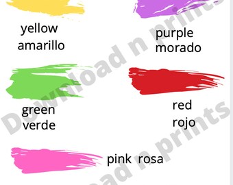 Spanish & English - learn colors in English and Spanish