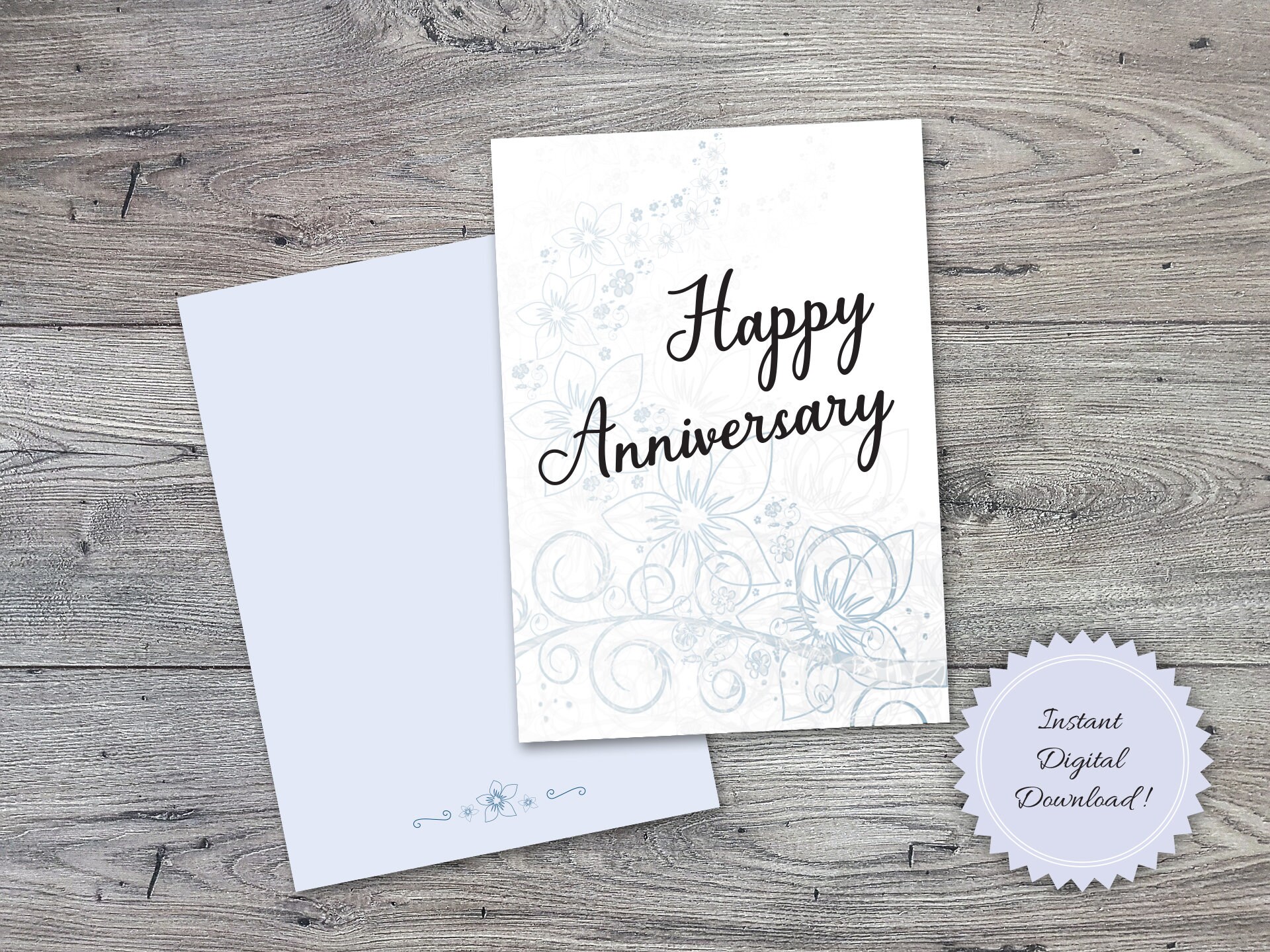 Printable Happy Anniversary Card Design, DIY Anniversary Card, Digital ...