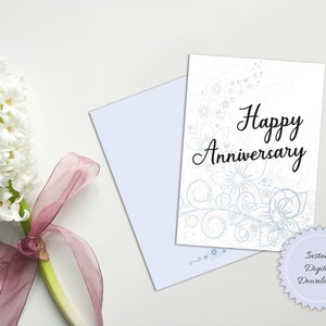 Printable Happy Anniversary Card Design, DIY Anniversary Card, Digital ...
