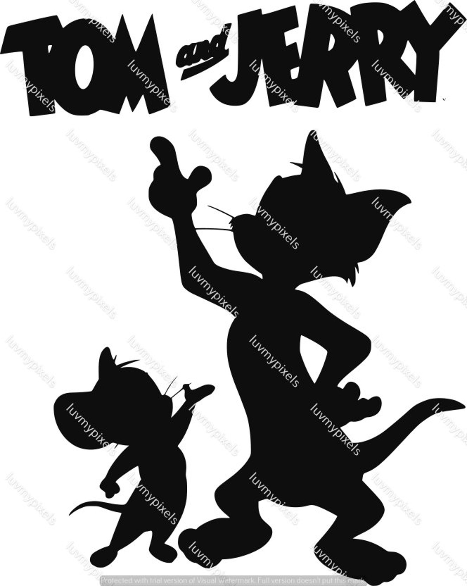 Tom And Jerry Clip Art Svg And Png File Cricut Silhouette Etsy