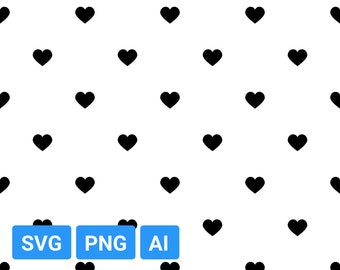 Heart pattern SVG, love pattern, instant download digital pattern svg, png, ai