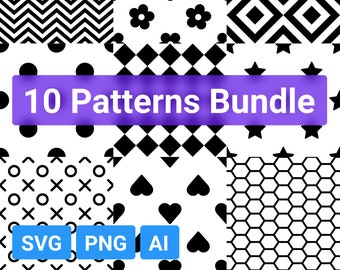 10 Geometric Pattern SVG Bundle: Abstract Cut Files (Digital Download)