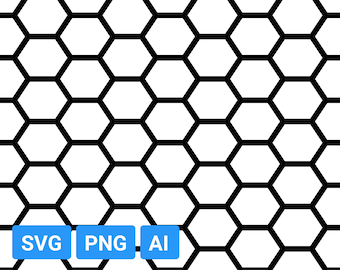 Patrón hexagonal apilable SVG, patrón de panal, patrón digital de descarga instantánea svg, png, ai