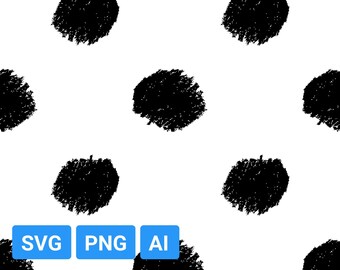 Handdrawn Dots Seamless Pattern: Vector SVG, PNG, AI (Digital Download)