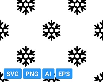Seamless Snowflake Christmas Pattern SVG, snow pattern, New Year pattern, Snowflakes, Holiday, Snowfall Background Vector, Svg, Png, AI, EPS
