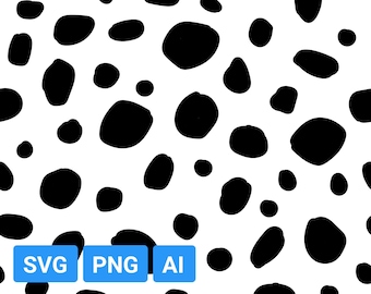 Seamless Dalmatian Spots Pattern SVG, Dog pattern, Animal Spots pattern, Dots, Spots, Fashion Background Vector, Svg, Png, AI