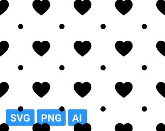 Heart Pattern SVG: Valentine's Day Love Design (Digital Download)