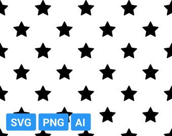 Stars Pattern: SVG, PNG, AI Files (Digital Download)