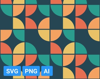 Abstract Color Seamless Pattern SVG: Geometric Fashion (Digital File)