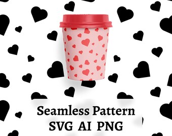 Seamless Hearts Pattern: Valentine's Day Vector Background (SVG, PNG, AI)
