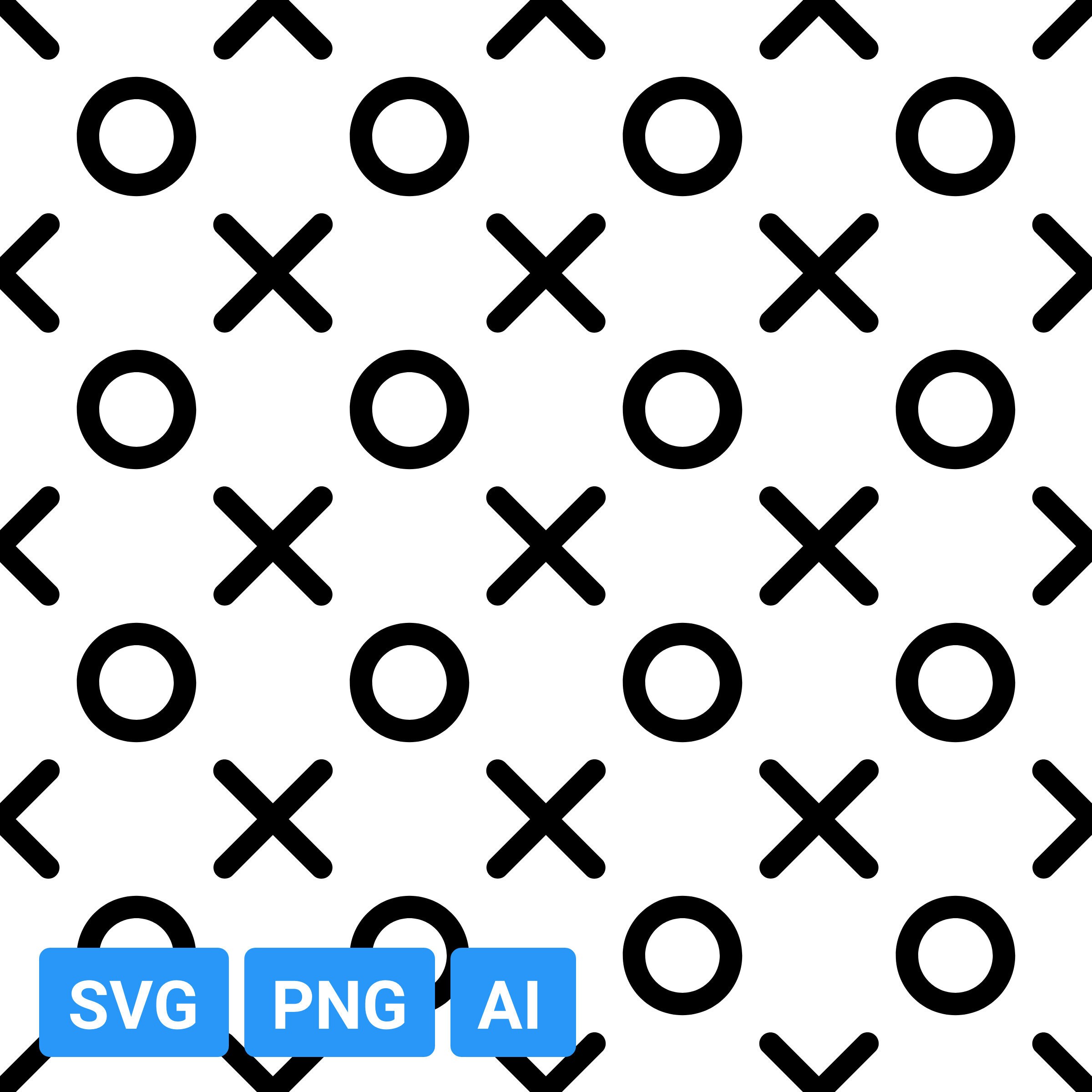 Tic Tac Toe pattern SVG, x&o pattern, cross, pattern, instant download digital pattern svg, png, ai