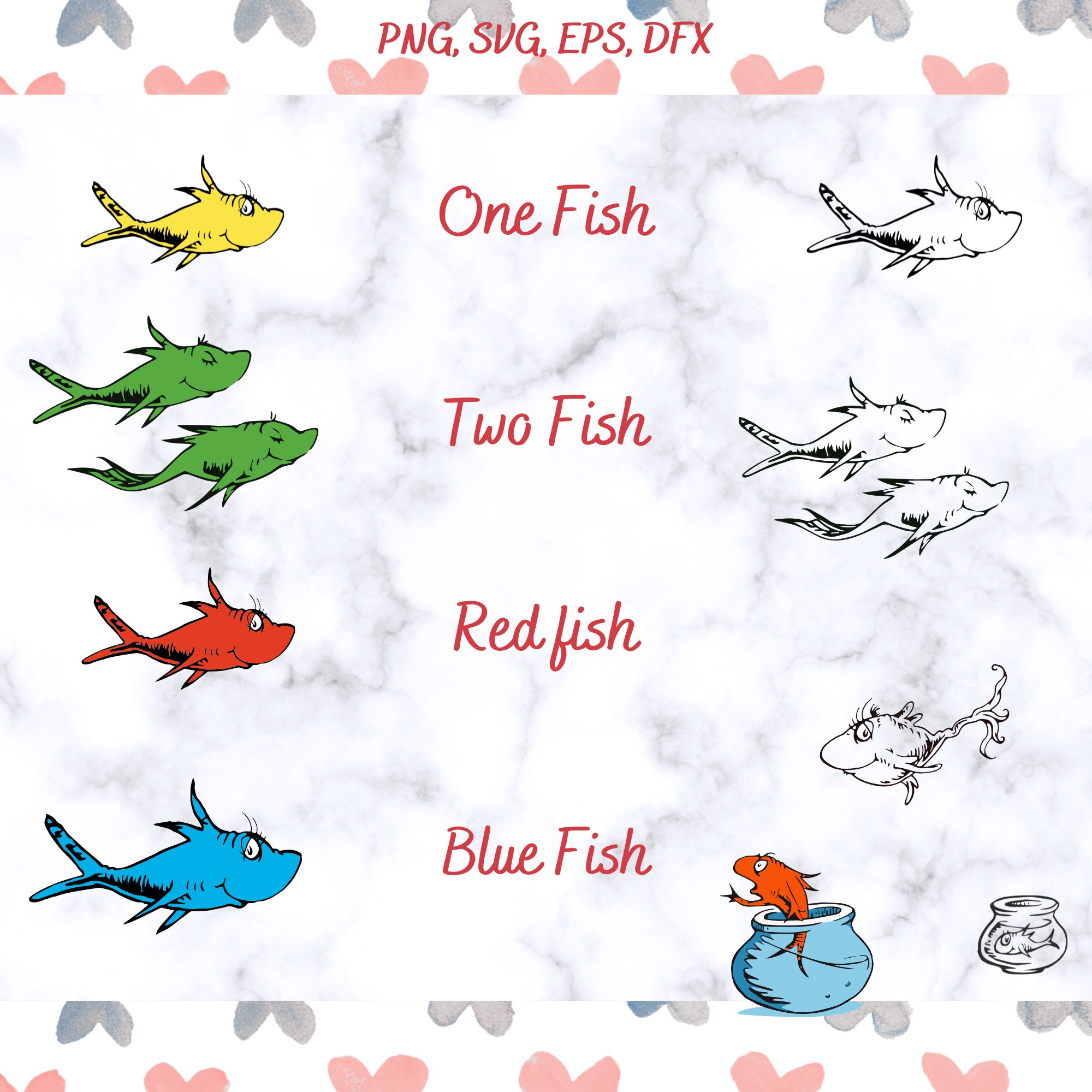 Digital funny quotes svg files for cricut Dr cat hat SVG One Fish Two