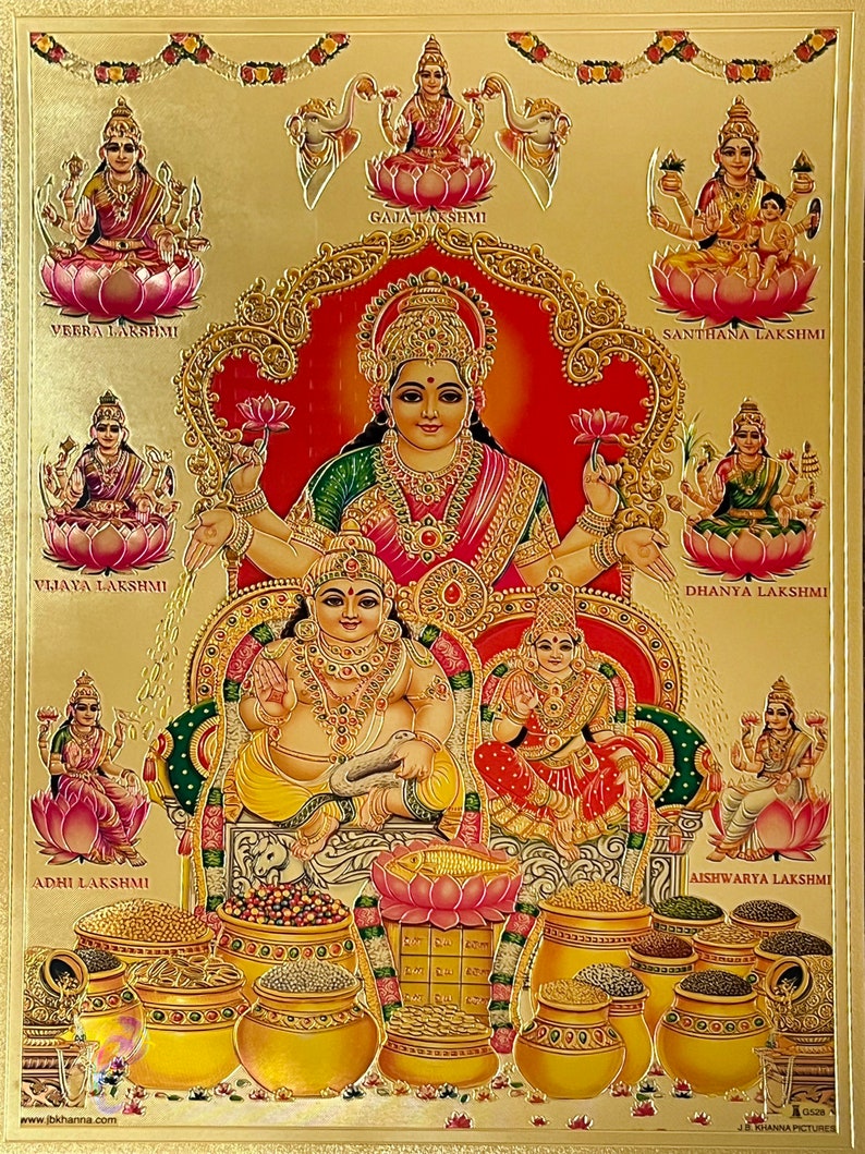 Lakshmi/ Goddess Lakshmi Devi/ Pictures/ Photo/ God/ Frame/ Gifts/ Puja Item/ Good Luck Picture/ Divine/ Ashtalakshmi Picture image 1